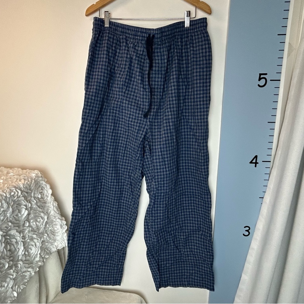 Roundtree & Yorke Dark Blue Plaid Lounge Pants Men's XL‎
